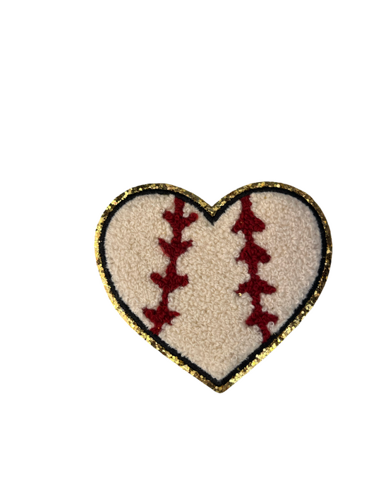 Chenille heart baseball